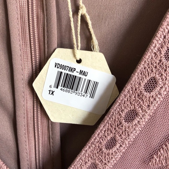 NWT PinkBlush 1X Mauve Lace Maternity Maxi - Picture 7 of 8